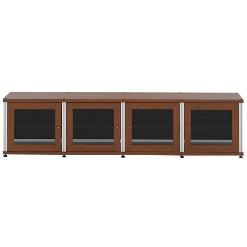 Salamander Designs - Synergy TV Cabinet for Most Flat-Panel TVs Up to 90" - Aluminum/Dark Cherry