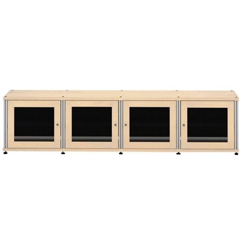 Salamander Designs - Synergy TV Cabinet for Most Flat-Panel TVs Up to 90" - Natural Maple/Aluminum