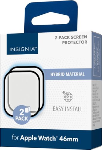 Insignia™ Hybrid Glass Screen Protectors for Apple Watch 46mm 2024 (2-Pack) - Clear SHOP ONLINE