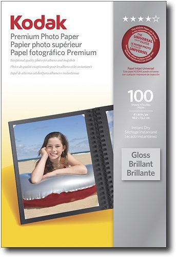  Kodak - 100-Pack 4&quot; x 6&quot; High-Gloss Photo Paper - White