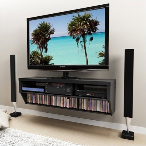  Prepac - Series 9 Wall-Mount A/V Console - Black