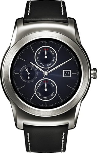  LG - Watch Urbane Smartwatch 46mm Stainless Steel - Silver Leather