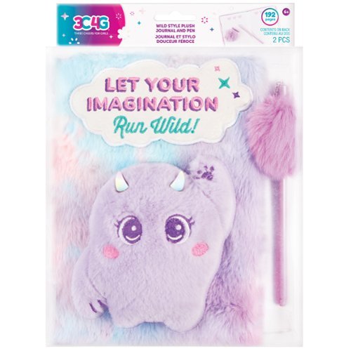 Make It Real - 3C4G: Imagination Land Wild Style Plush Journal & Pen - 192 Pages, 6+