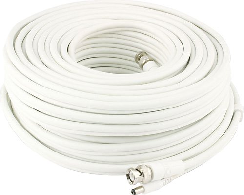  Swann - Advanced-Series 100' BNC-to-BNC/BNC-to-DC Coaxial Video and Power Cable - White