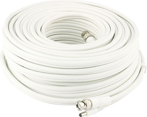 Swann - Advanced-Series 100' BNC-to-BNC/BNC-to-DC Coaxial Video and Power Cable - White-Front_Standard 