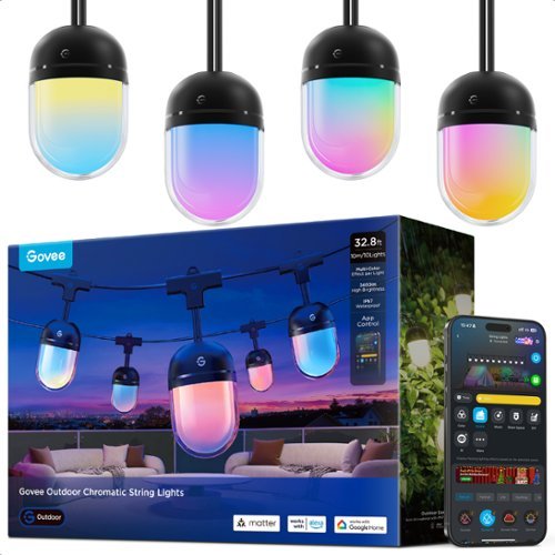 Govee 32.8ft Outdoor Chromatic String Lights, IP67 Waterproof