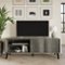 ChaletPosh - Modern Minimalist TV Console in Wood Finish with Sliding Doors, Grey - Gray-Front_Standard