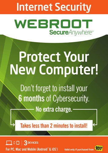  Webroot - SecureAnywhere Internet Security (3-Device) (6-Month Subscription)