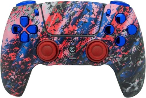 Custom Controllerzz - Custom Wireless Controller for PS5 - Glacier Burn & Blue Chrome Inserts-Front_Standard 