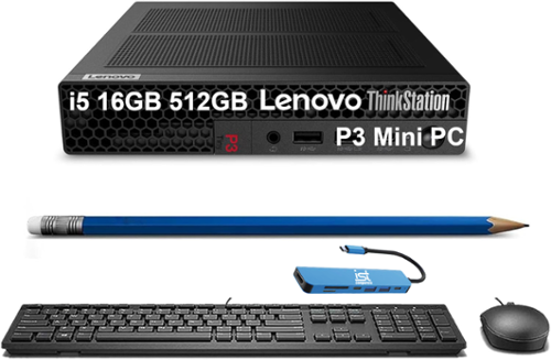Lenovo - ThinkStation P3 Tiny Workstation Mini Desktop - Intel Core i5 with 16GB Memory - 512GB SSD - Windows 11Pro-Front_Standard 