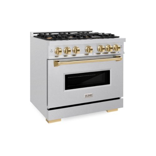 ZLINE Autograph 36" Classic DuraSnow® Gas Range w/ 6 Burners & Gold Accents (CGRSZ-36-G)