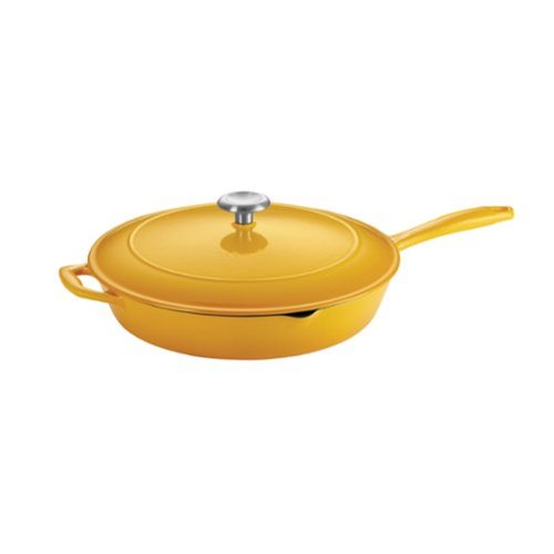 Tramontina - Gourmet 12" Covered Round Skillet - Sunrise-Angle_Standard 