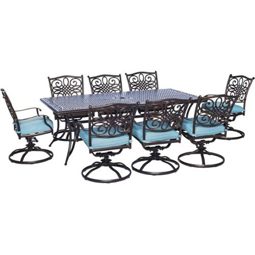 Hanover - Traditions 9-Piece Dining Set - Cast/Blue-Front_Standard 