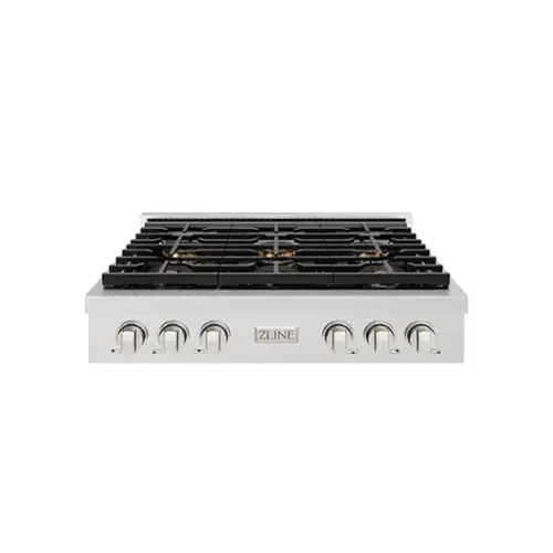 Front. ZLINE - ZLINE 36 in. Paramount Gas Rangetop with 6 Burner DuoPro Cooktop (PSRTS-36) - Satin Stainless Steel.