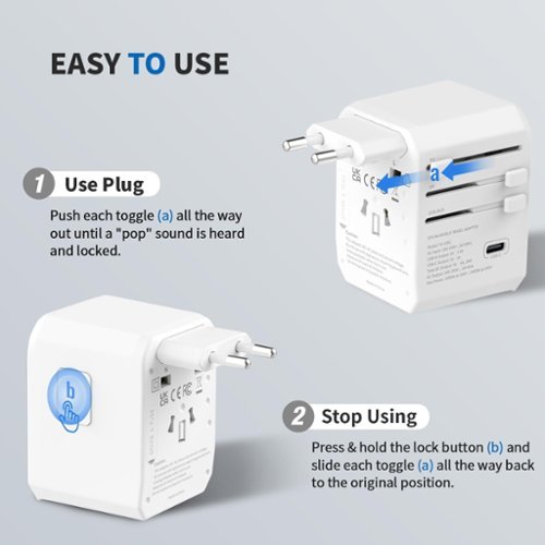 Epicka Universal Travel Adapter with 3 USB-C and 2 USB-A Ports Charger for USA EU UK AUS (TA-105C) - White GLOBAL SHIPPING