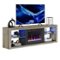 Bestier - 70-inch Gaming TV Stand Fireplace Entertainment Center with RGB Lights - Gray-Front_Standard