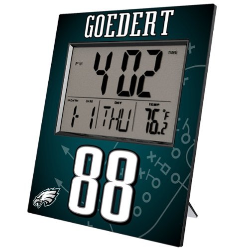 Keyscaper - Dallas Goedert Philadelphia Eagles Digital Desk & Wall Clock - Multicolor-Front_Standard 