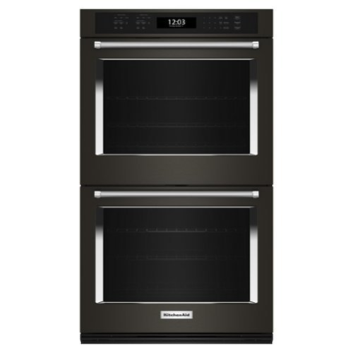 KitchenAid - 30" Built-In Electric Convection Double Wall Oven with Air Fry Mode - Black Stainless Steel