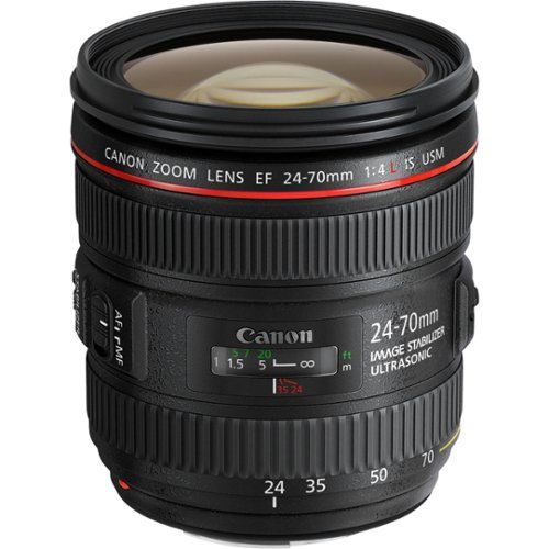  Canon - EF 24-70mm f/4L IS USM Standard Zoom Lens - Black