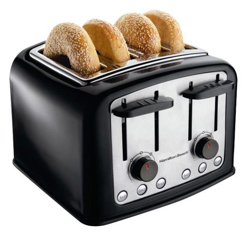 Hamilton Beach - SmartToast 4-Slice Wide-Slot Toaster - Black