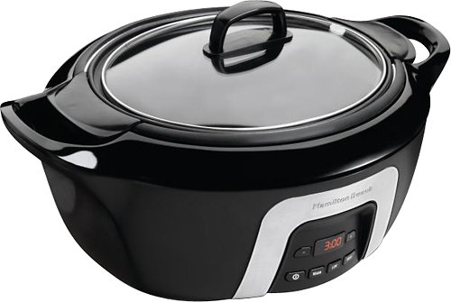 Hamilton Beach - 6-Quart Slow Cooker - Black-Front_Standard 