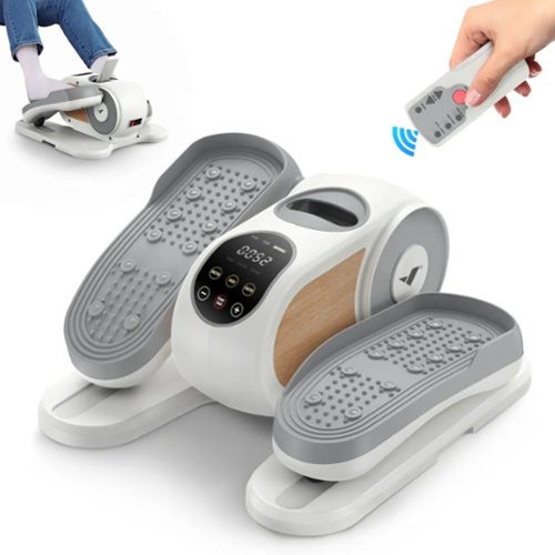 MERACH - E32 Mini Under Desk Elliptical Trainer Machine, Remote Control, 12-Speeds, Quiet Portable Electric Seated Pedal - White-Front_Standard 