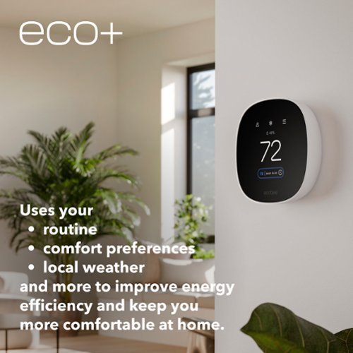 ecobee Smart Thermostat Essential - Programmable Wi-Fi Thermostat - Works with Siri, Alexa, and Google Assistant - White BUY ONLINE