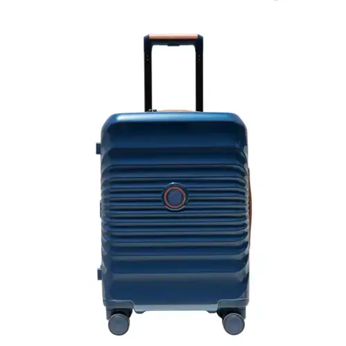 Front. BreeBe - Modern 28' Spinner Suitcase with TSA Lock and USB Port, Artificial Leather, 26.77' - Blue.