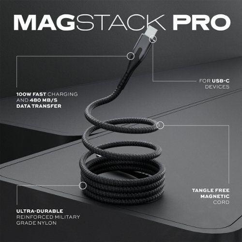 STATIK Magstack Pro 3 Foot USB-C to USB-C Magnetic Charging Cable - Black BUY IN DUBAI
