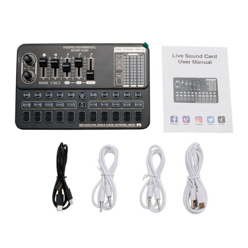 Topteng - V10 Pro Audio Sound Card - 16 Sound Effects, BT 5.0, Noise Reduction, 8H Battery for Karaoke/Live Stream on Phone/PC​​-Front_Standard 