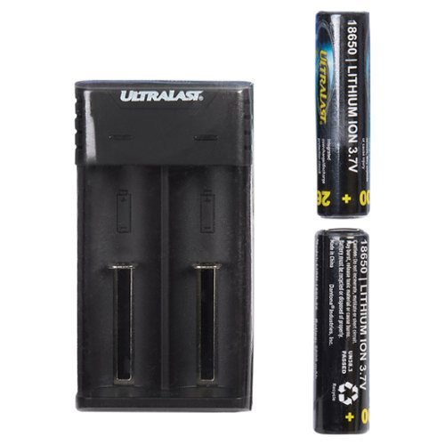 UltraLast - Lithium Ion Charger Batteries Combo Kit - Black-Front_Standard 