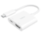 Belkin - USB-C to HDMI Adapter + USB-C Charging Port, 4K UHD Video, 60W Passthrough Power - White-Front_Standard