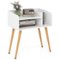 Ecooso - Mid Century Modern Nightstand with Open Shelves Bedside End Side Table for Bedroom - White-Front_Standard