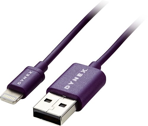  Dynex™ - 3' USB-to-Lightning Charge-and-Sync Cable - Amethyst