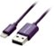 Dynex™ - 3' USB-to-Lightning Charge-and-Sync Cable - Amethyst-Front_Standard