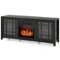 Boyel Living - 58 in. Freestanding Electric Fireplace TV Stand with Adjustable Shelves Fits TVs up to 65 in - Black-Front_Standard