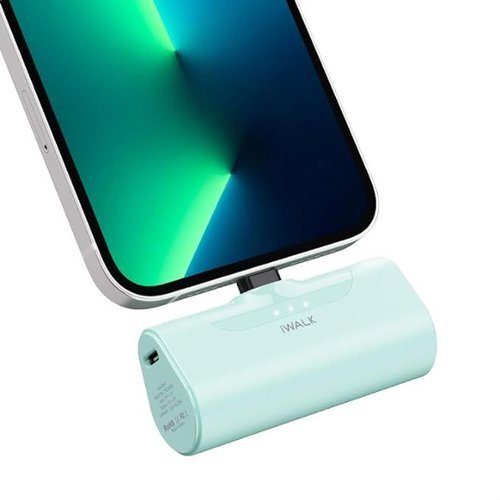 iWalk - Small Portable Charger 4500mAh Ultra-Compact Power Bank Cute Battery Pack - Green-Front_Standard 
