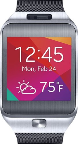  Samsung - Geek Squad Certified Refurbished Gear 2 Smartwatch 58.4mm Metal - Silver/Black