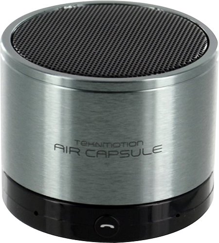  TekNmotion - Air Capsule Portable Speaker for Most Bluetooth-Enabled Devices - Black/Silver