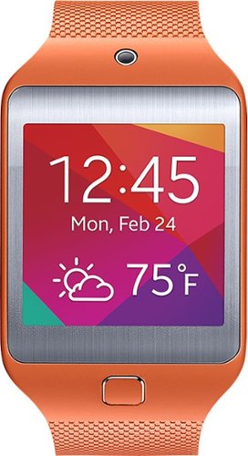  Samsung - Geek Squad Certified Refurbished Gear 2 Neo Smartwatch 58.4mm Plastic - Orange Rubber