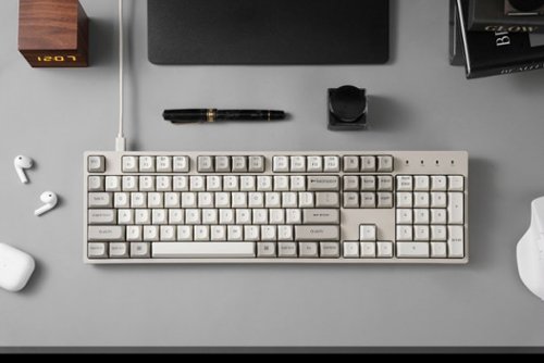 Keychron C2PX 96% Custom Wired RGB Mechanical Keyboard with Programmable QMK/VIA Hot-Swappable Brown Switch - Retro White GLOBAL SHIPPING