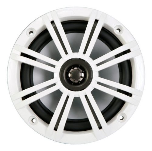  KICKER - KM 6.5&quot; 2-Way Coaxial Marine Speaker with Injection-Molded Polypropylene Cone (Pair) - Charcoal/White