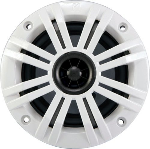  KICKER - KM 4&quot; 2-Way Coaxial Marine Speaker with Injection-Molded Polypropylene Cone (Pair) - Charcoal/White