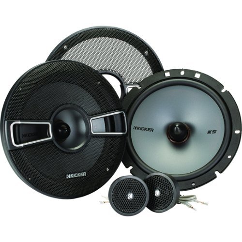  KICKER - KS Series 6.75&quot; 2-Way Component Car Speakers with Polypropylene Cones (Pair) - Gray