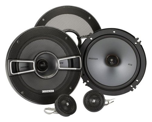  KICKER - KS Series 6.5&quot; 2-Way Component Car Speakers with Polypropylene Cones (Pair) - Gray