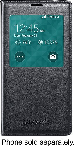 S-View Wireless Charging Cover for Samsung Galaxy S 5 Cell Phones - Black-Front_Standard 