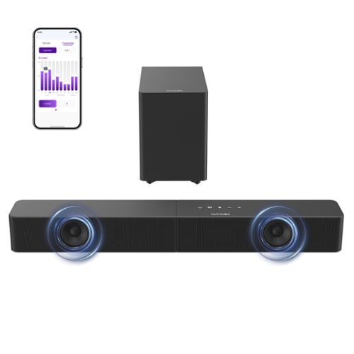 Ultimea - Poseidon R3T 2.1ch Soundbar with Wireless Subwoofer, BassMX & VoiceMX, App Control, Bluetooth, HDMI, 240W - Black-Front_Standard 
