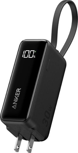 Anker - Power Bank (5,000mAh, 30W) Fusion w/ Built-In USB-C Cable - Black