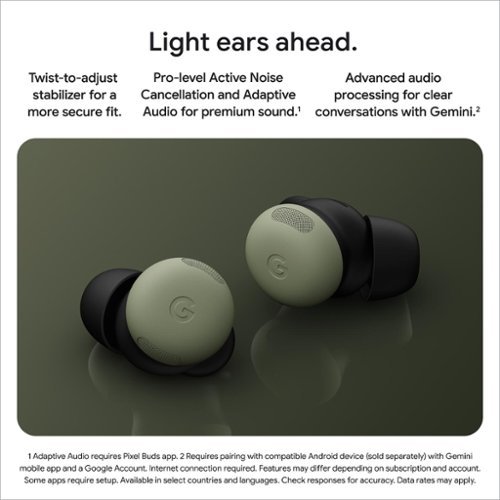 Google Pixel Buds Pro 2 - Wireless Earbuds with Active Noise Cancellation – Bluetooth Headphones - Olive GLOBAL SHIPPING