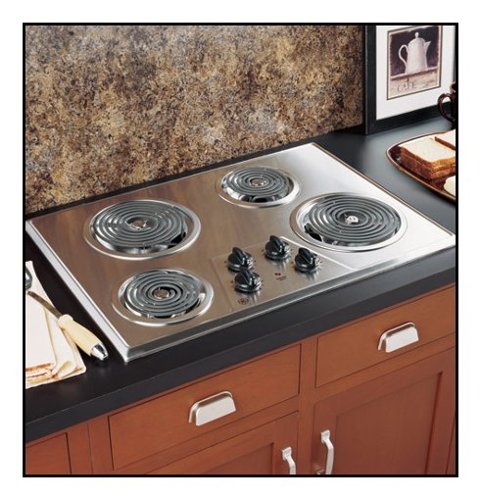  GE - 30&quot; Built-in Electric Cooktop - Stainless Steel
